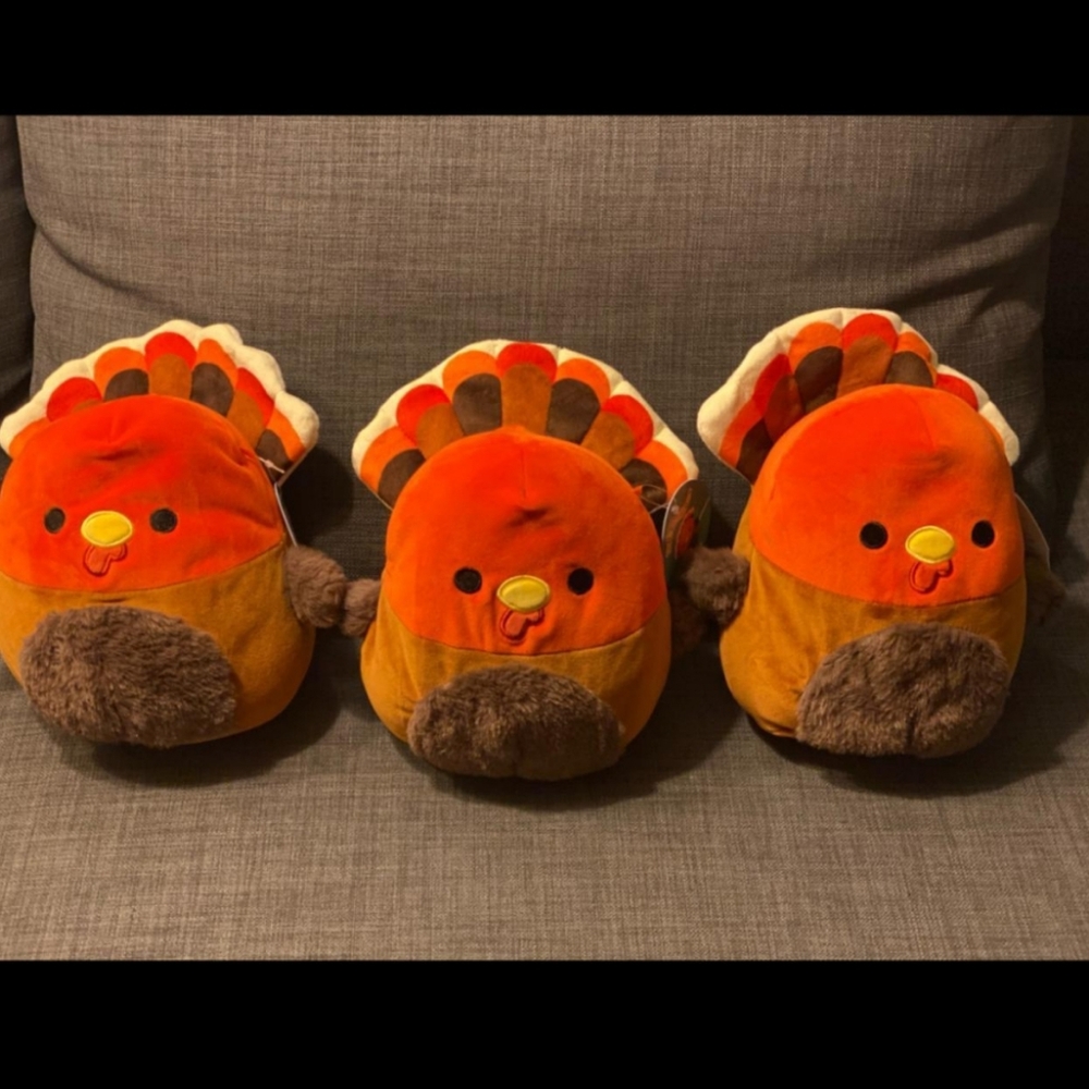 (Sold) Set of 3 Squishmellows 8" Ulana the Turkey